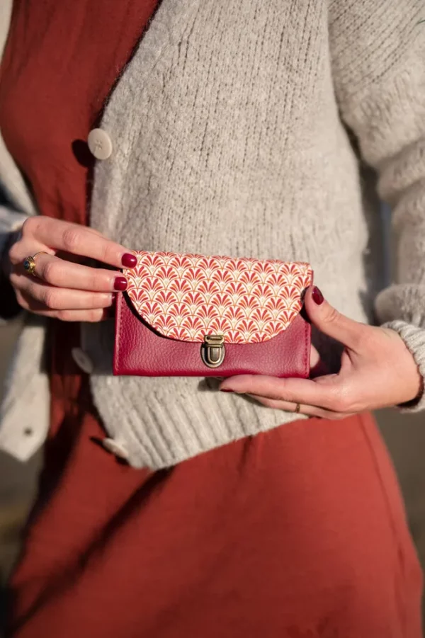 Porte monnaie bordeaux et rouge idée cadeaux