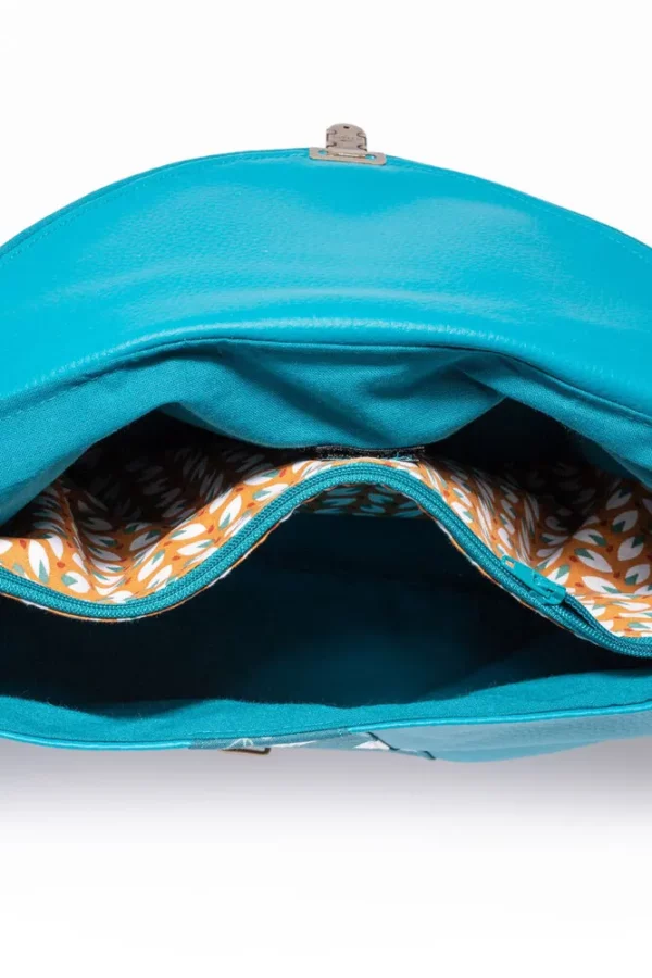 Sac besace Moka vue intérieur poche zippée et compartiments