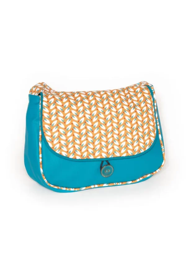 Sac à main femme fait main en France Moka turquoise 2 en 1