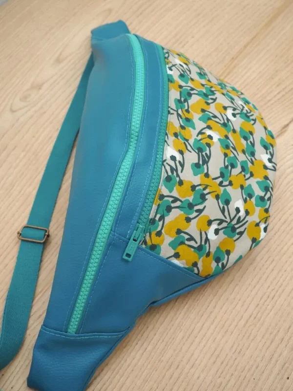 Banane XL Mia simili cuir et tissu imprimé nature