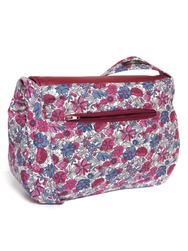 Sac réversible côté tissu imprimé fleurs dos poche fermeture éclair