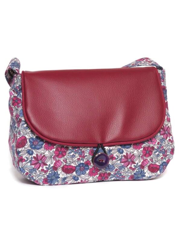 Sac réversible fait main face côté tissu imprimé fleurs