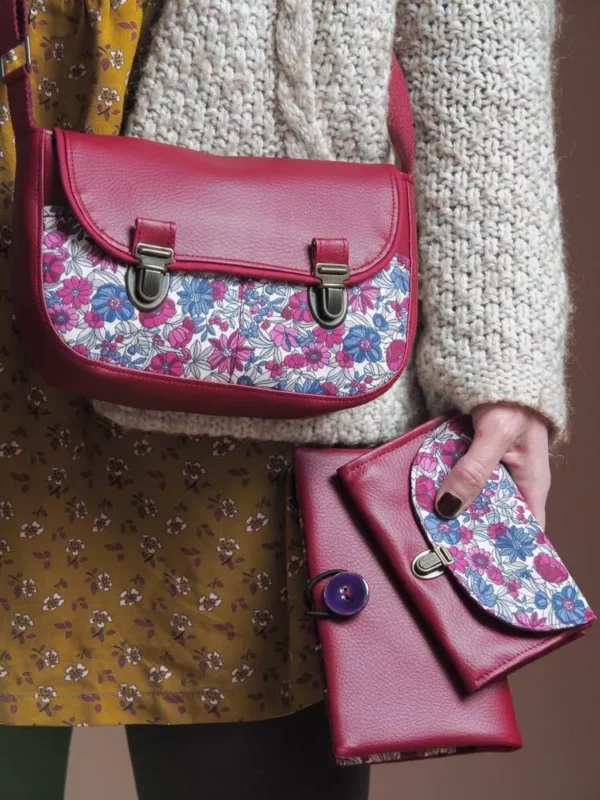 Collection Lulu sac à main femme portefeuille porte monnaie bordeaux liberty