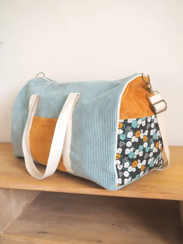 Sac week-end sac à langer velours fait main en France
