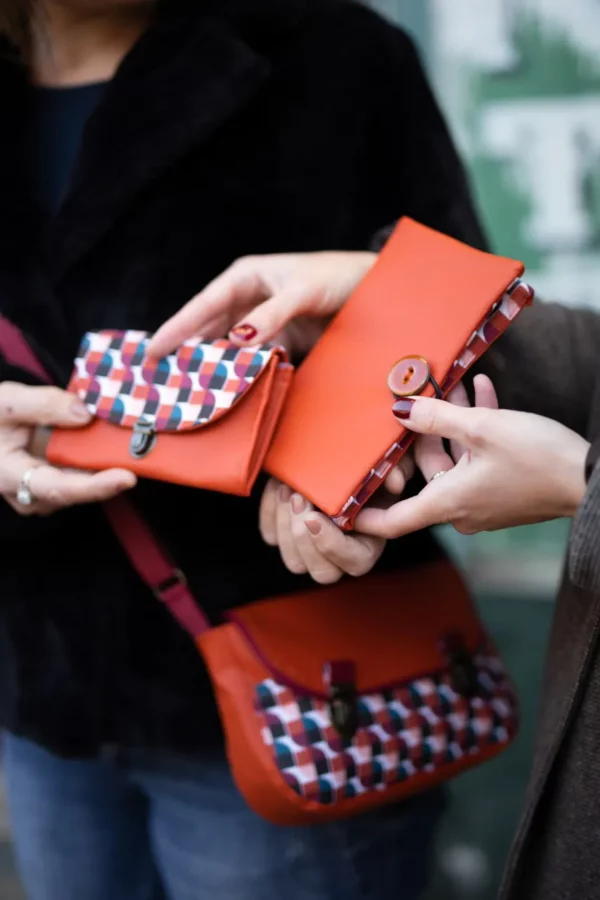 Collection Clémentine sac à main portefeuille porte monnaie fait main en France