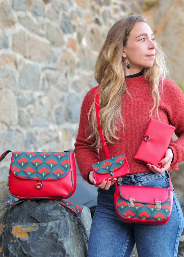 Collection Clotilde sac à main sac réversible portefeuille porte monnaie fait main