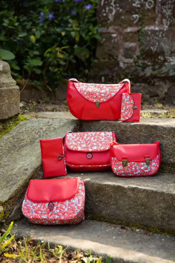 Collection Sac à main portefeuille porte monnaie rouge cerises