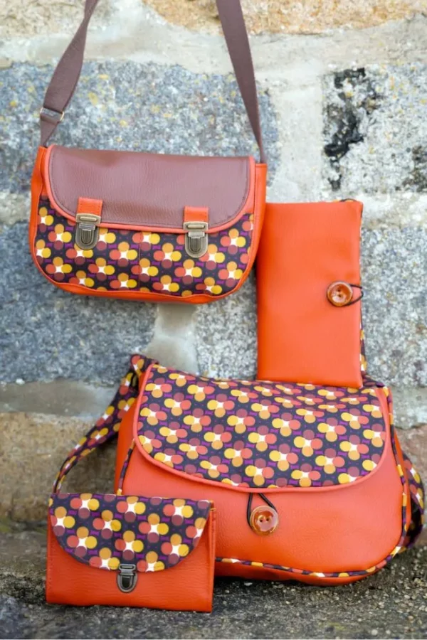 Collection sac à main portefeuille porte monnaie fait main en France rouille rétro ronds