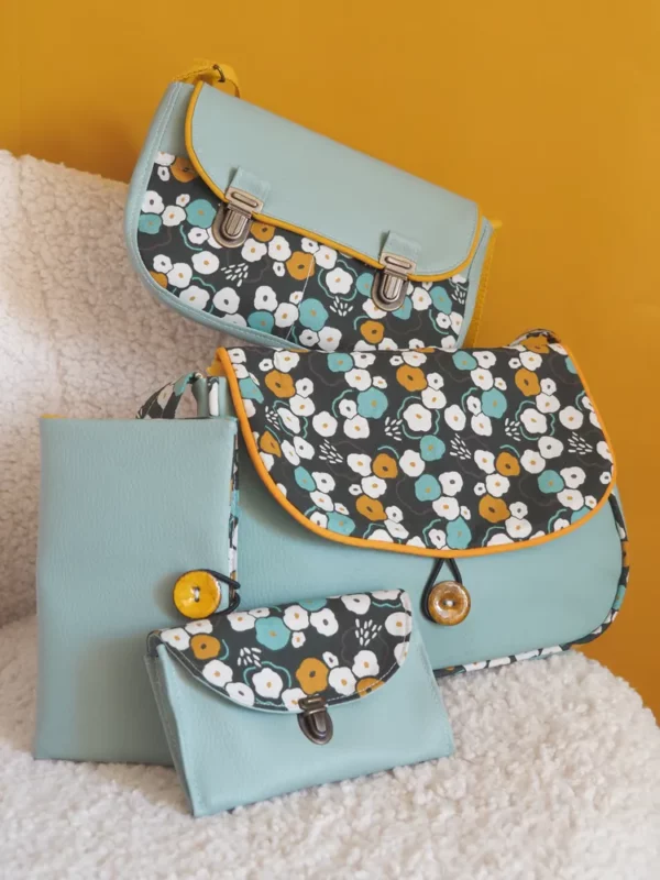 Collection June : sac réversible, sac l'essentiel, portefeuille et portefe monnaie faits main en France