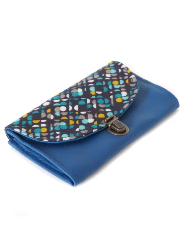 Porte monnaie made in France bleu imprimé