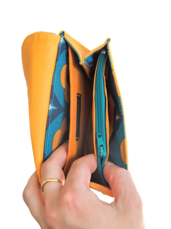 Porte monnaie Paola intérieur poche zippée monnaie compartiments cartes