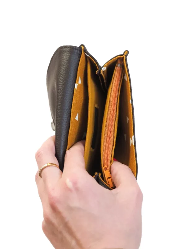 Porte monnaie léopard porte zippée monnaie compartiments