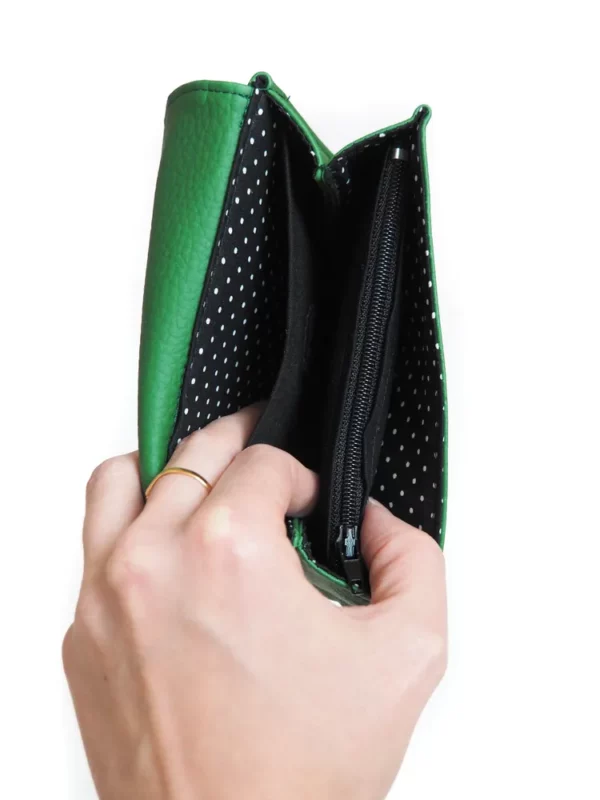 Porte monnaie Suzanne intérieur poche zippée et compartiments cartes