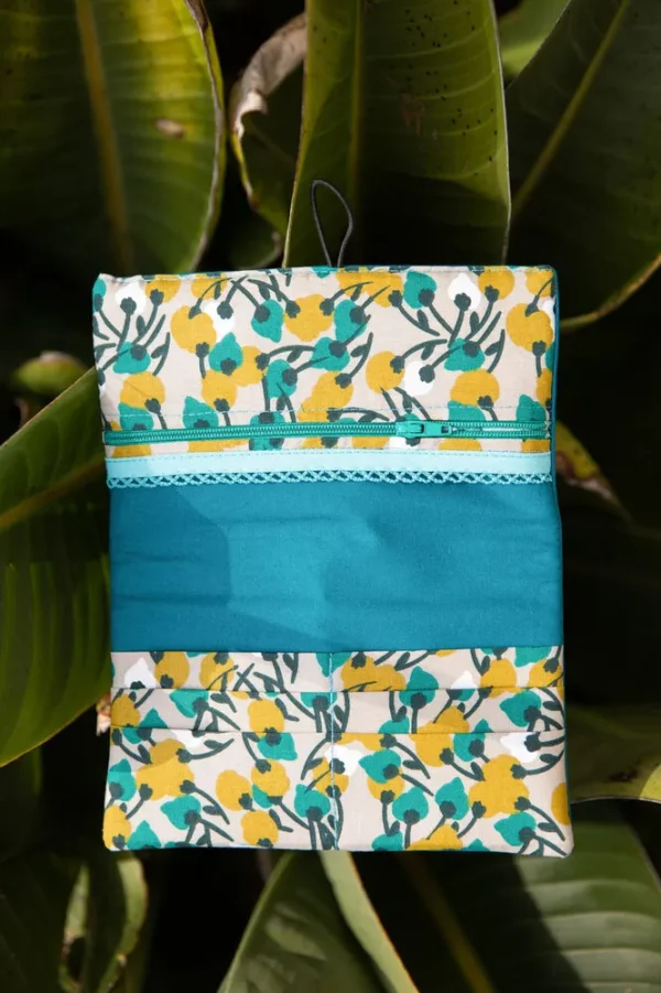Portefeuille porte carte pochette zippée Mia turquoise