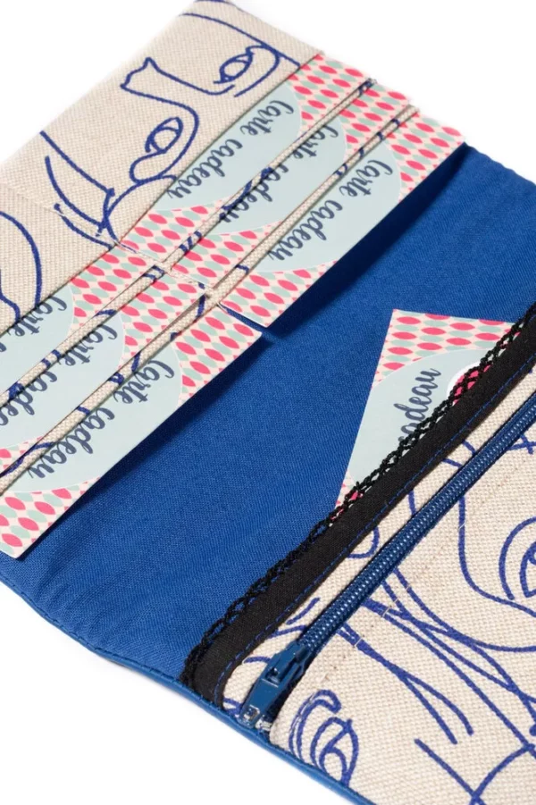 Portefeuille Picassa vue détail poche zippée monnaie et compartiments cartes