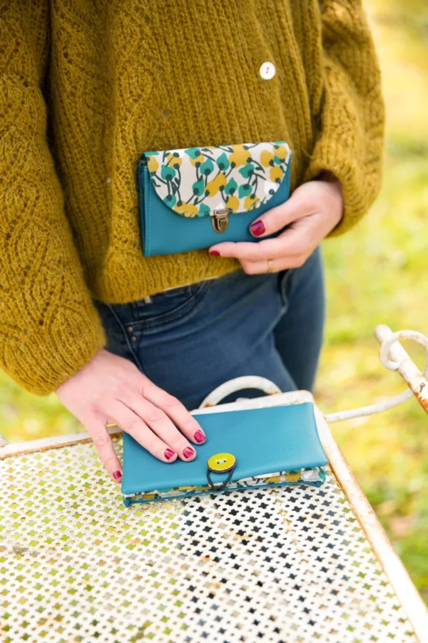 Porte monnaie et portefeuille turquoise Mia
