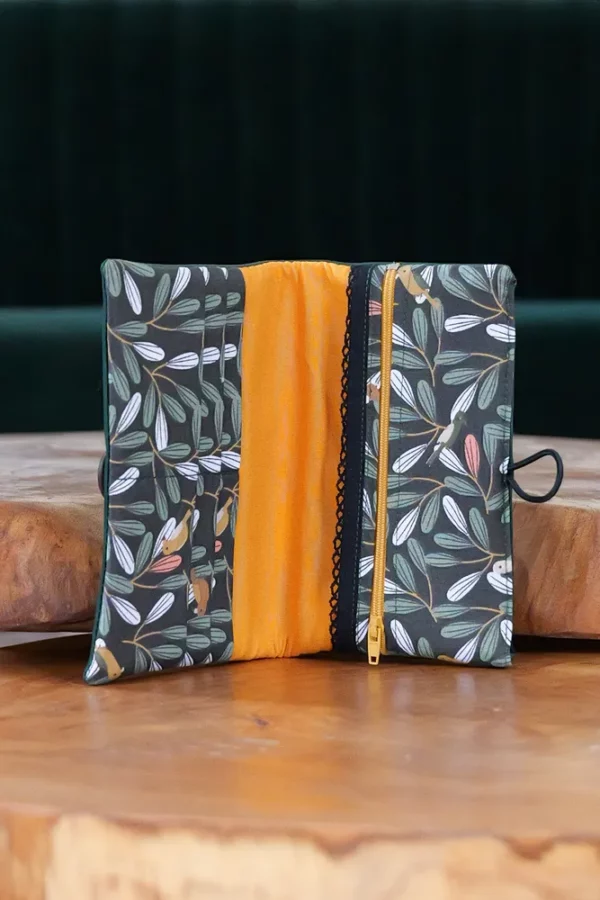 Portefeuille femme fait main en France vert Pioupiou