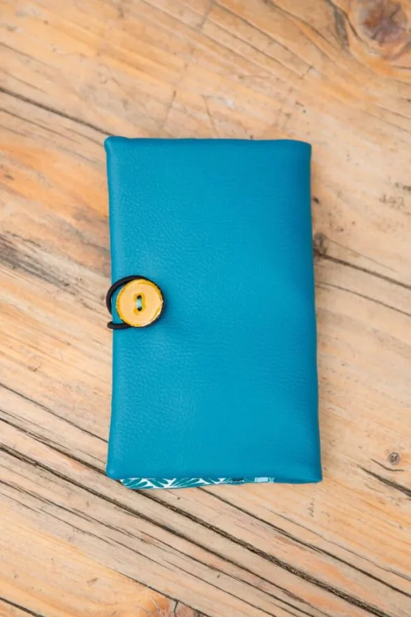 Portefeuille Nana fermé bouton jaune