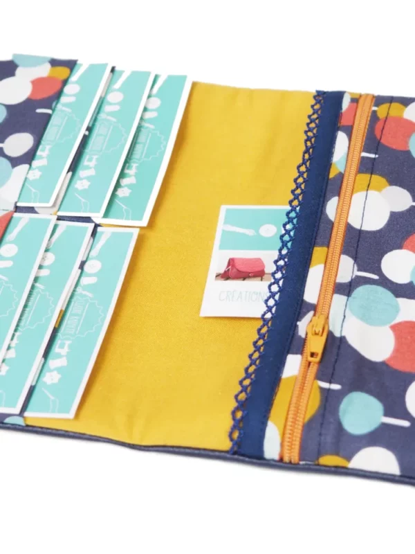Portefeuille marine bulles multicolore poche zippée monnaie compartiment cartes