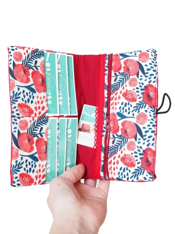 Portefeuille made in France rouge coquelicots