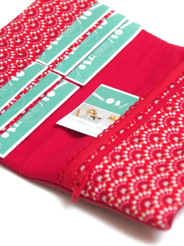 Portefeuille rouge Aloïse poche zippée compartiments cartes