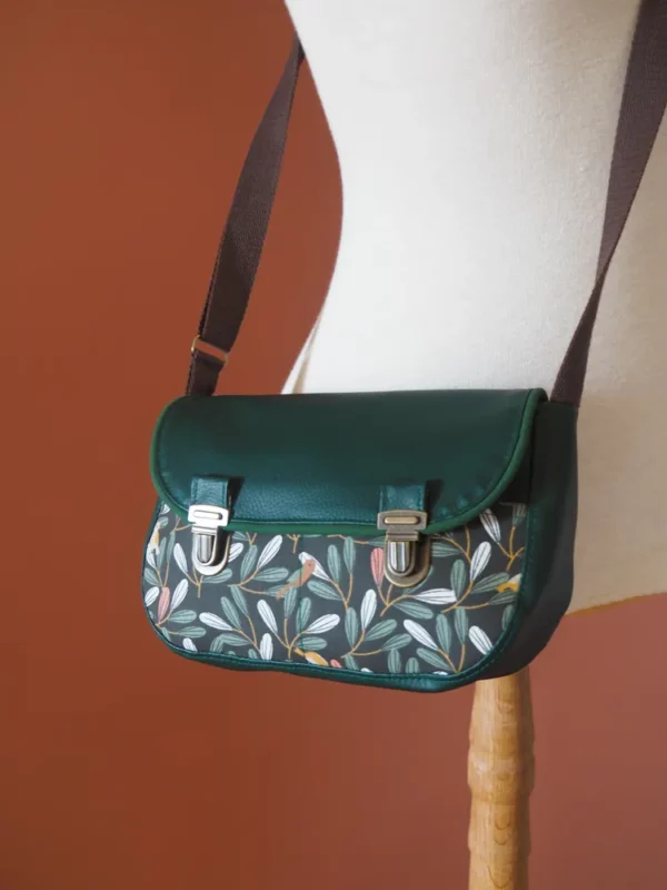 Sac à main femme Pioupiou vert cousu en Bretagne