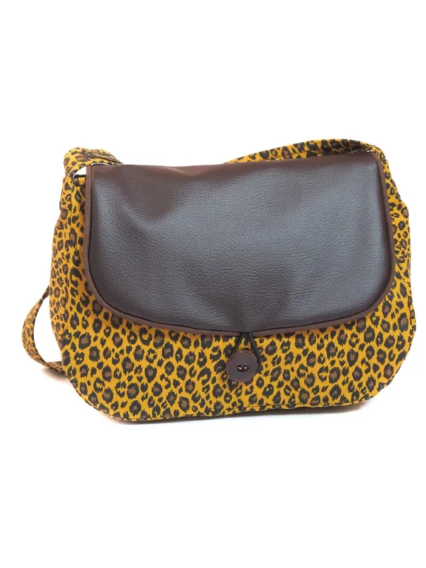 Sac réversible femme côté tissu léopard