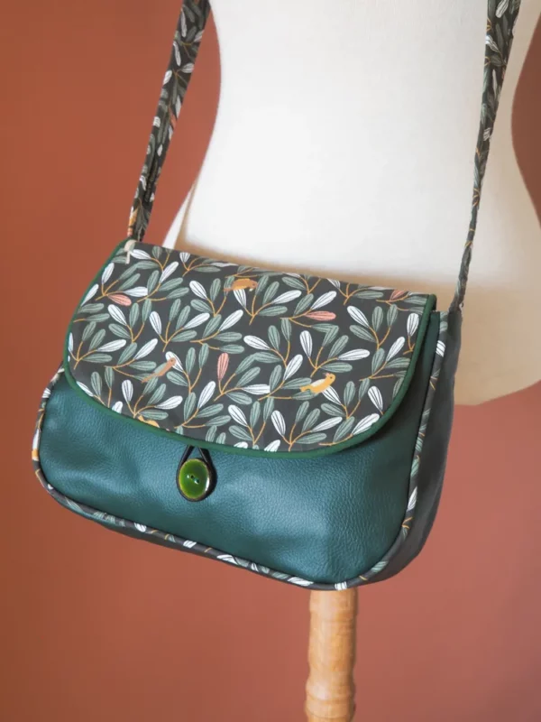 Sac réversible femme vert Pioupiou côté simili cuir