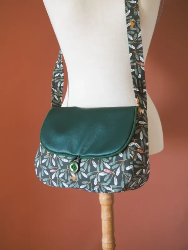 Sac réversible femme vert Pioupiou côté imprimé