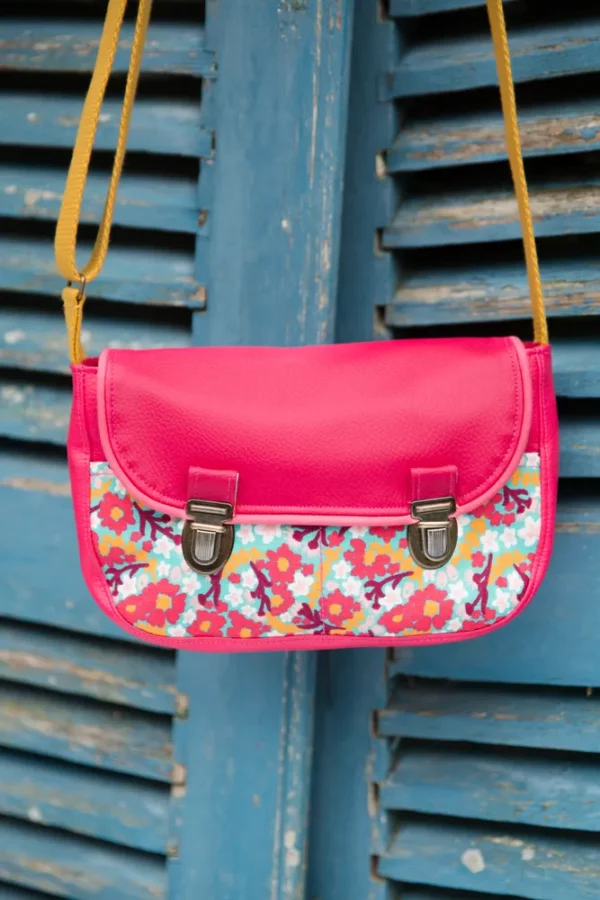 Sac à main femme attache cartable rétro cousu main en France Rosa