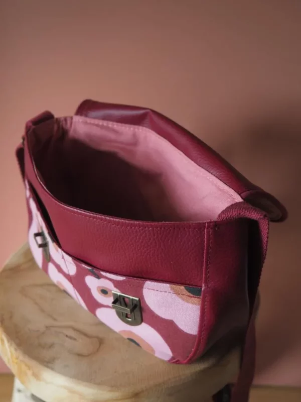 Sac à main Paulette ouvert vue sur double poches plaquées