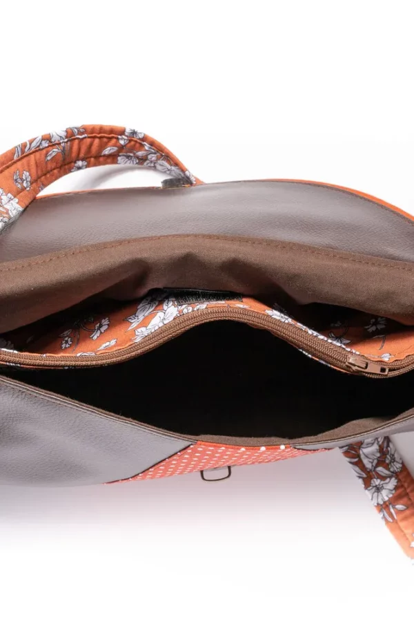Sac besace Juliette intérieur poche zippée compartiment