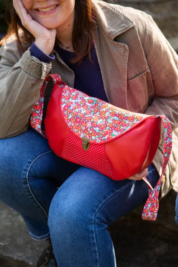 Sac à main femme besace bandoulière rouge cerises