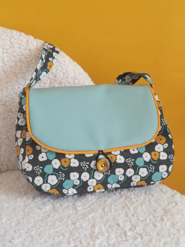 Sac réversible June côté tissu imprimé fleurs vintage imprimé