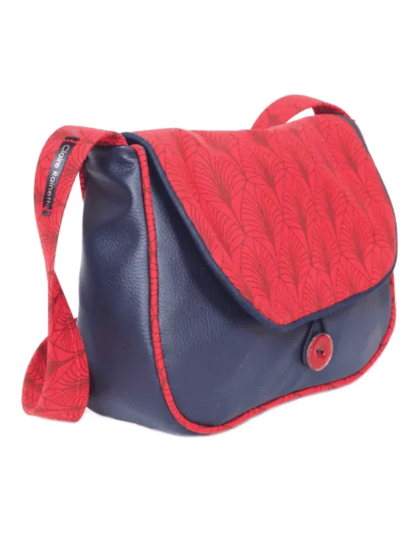 Sac réversible fait main en France bleu marine et rouge