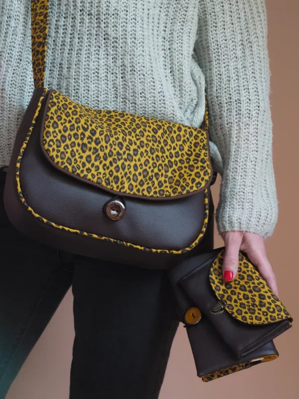 Sac réversible portefeuille porte monnaie Léopard
