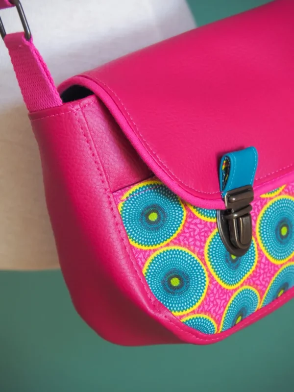 Sac à main femme rose cercles attache cartable