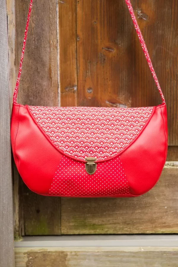 Sac bandoulière femme fabriqué en Bretagne rouge Aloïse