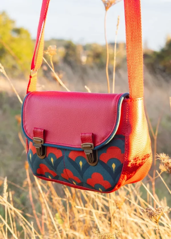 Sac à main essentiel fait main rouge rétro Clotilde