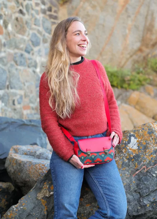 Sac à main femme fait main en France Clotilde porté