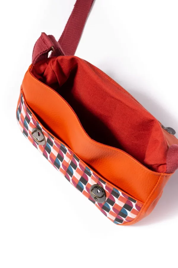 Sac à main femme Clémentine ouvert vue double poches plaquées devant
