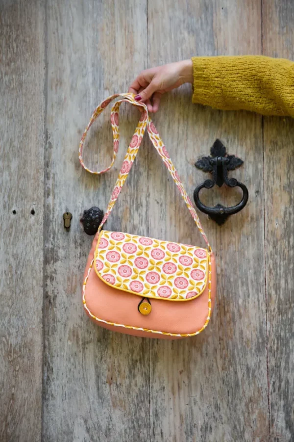 Sac réversible fait main en France rose blush et jaune moutarde Charlie