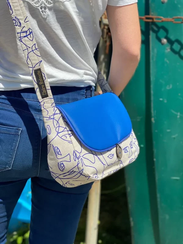 Sac réversible Picassa vue de profil côté tissu imprimé