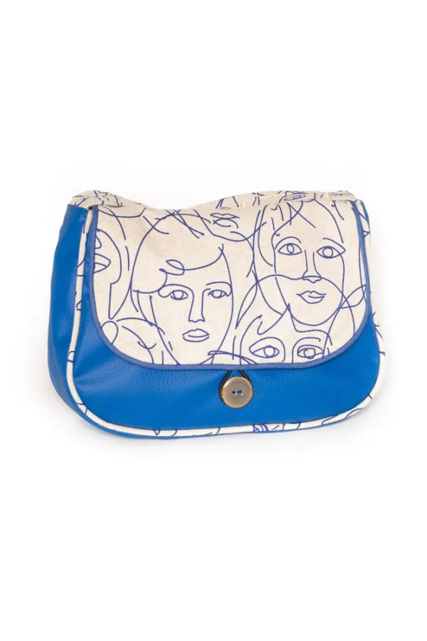 Sac réversible Picassa côté simili cuir bleu