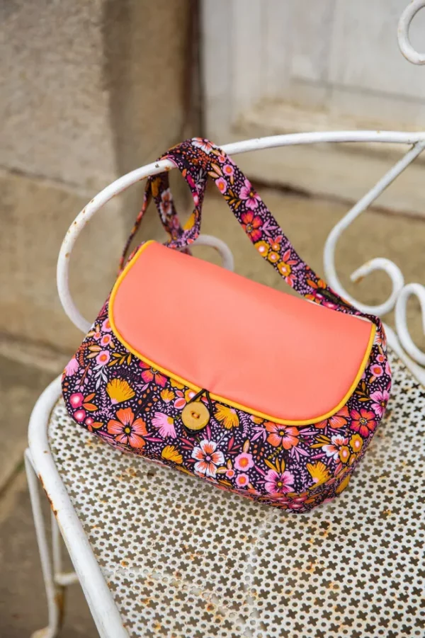 Sac réversible Corail Frida côté tissu imprimé fleurs