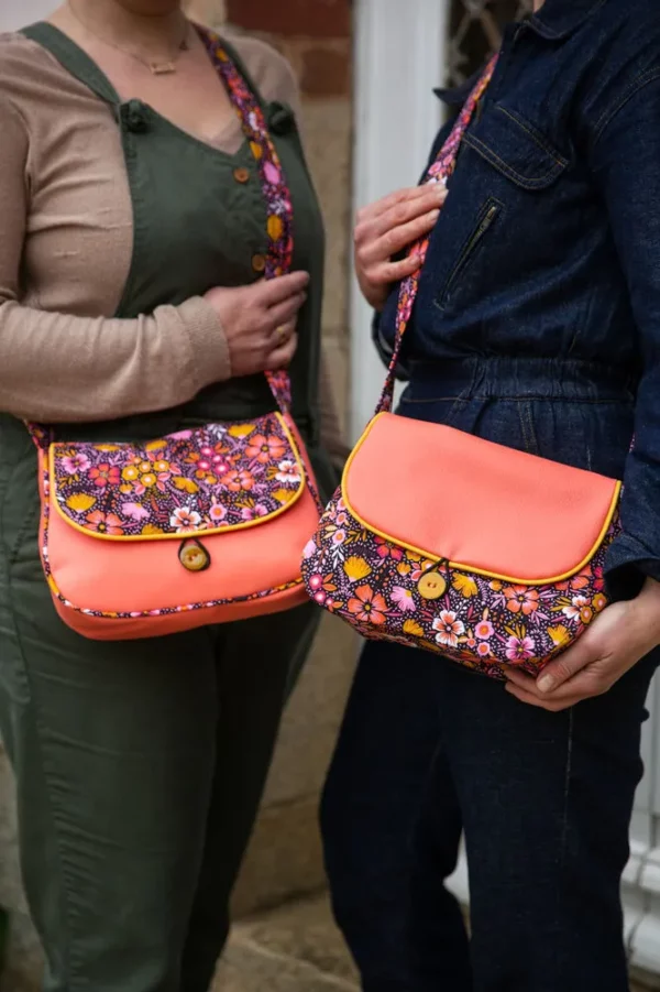 Sac à main femme réversible fait main en France Corail Frida 2 en 1 des deux côtés