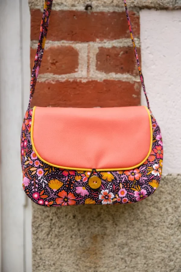 Sac à main femme réversible Frida bouton coco jaune