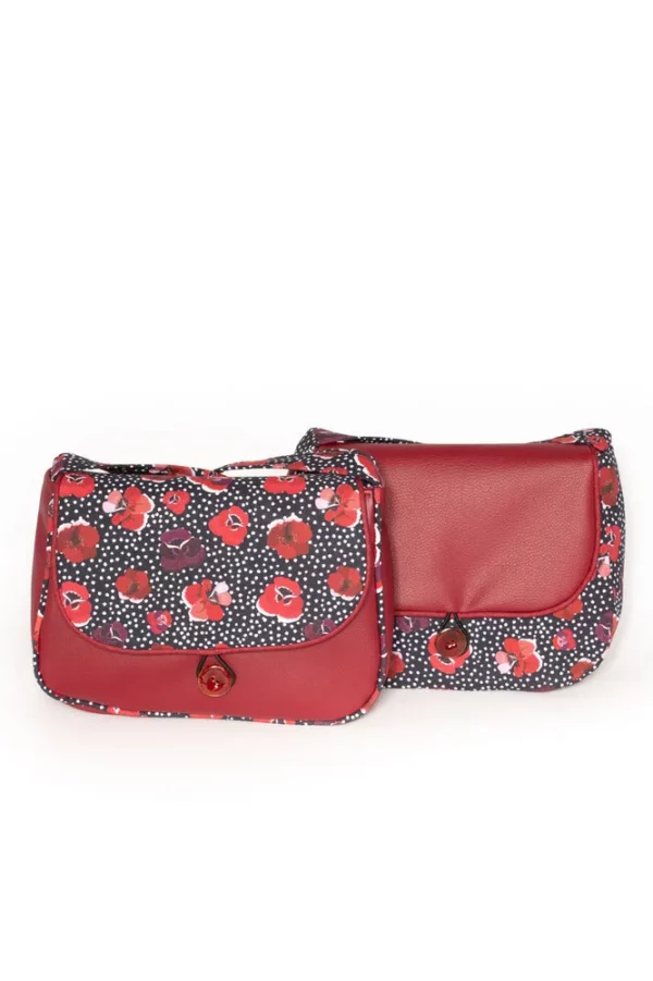 Sac à main femme Poppy réversible 2 en 1 sur fond blanc