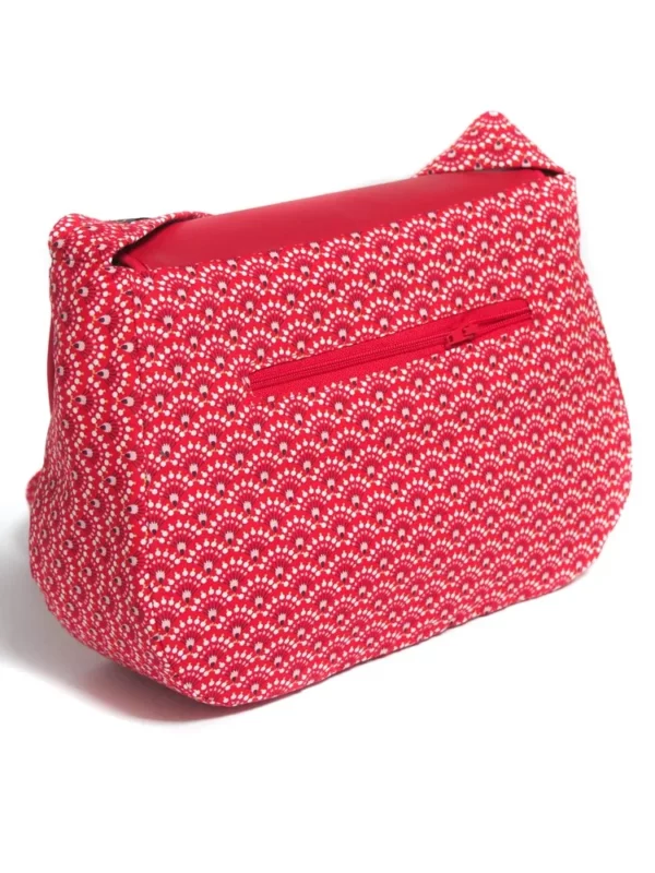 Sac réversible Aloïse rouge côté tissu dos poche zippée
