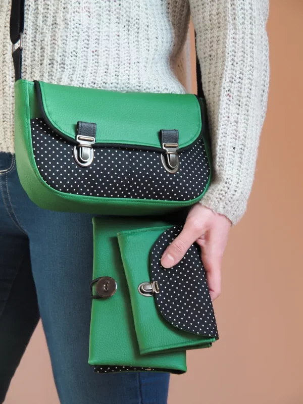 Sac à main portefeuille porte monnaie Suzanne fait main en France